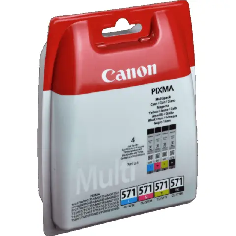 Zestaw tuszy Canon CLI-571CMYK do drukarek (Oryginalny) 4 Pack